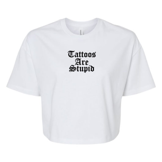 Stupid Womens Crop - White